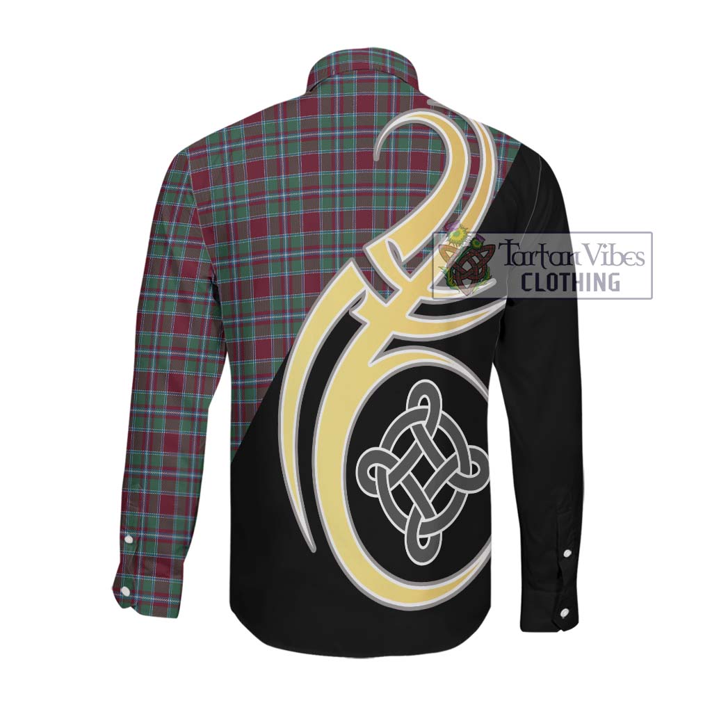 Spence Tartan Long Sleeve Button Shirt with Family Crest and Celtic Symbol Style Men's Shirt - Tartan Vibes Clothing