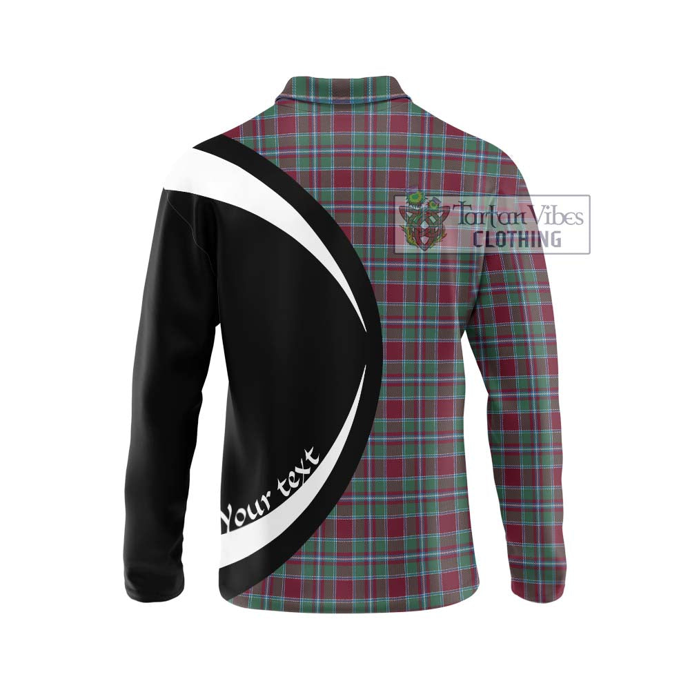 Spence Tartan Long Sleeve Polo Shirt with Family Crest Circle Style - Tartan Vibes Clothing