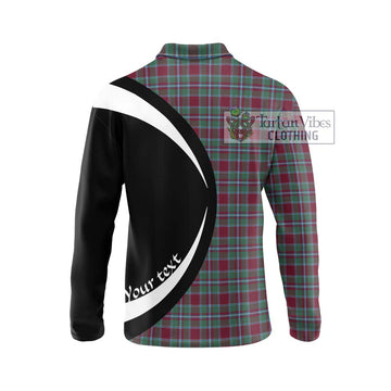 Spence Tartan Long Sleeve Polo Shirt with Family Crest Circle Style - Tartan Vibes Clothing