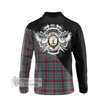 Spence Tartan Long Sleeve Polo Shirt with Family Crest and Military Logo Style - Tartan Vibes Clothing