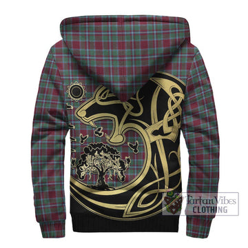 Spence Tartan Sherpa Hoodie with Family Crest Celtic Wolf Style - Tartan Vibes Clothing