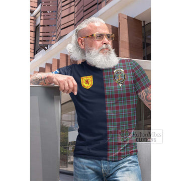 Tartan Vibes Clothing Spence Tartan Cotton T-shirt with Scottish Lion Royal Arm Half Style