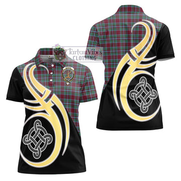 Spence Tartan Women's Polo Shirt with Family Crest and Celtic Symbol Style - Tartan Vibes Clothing