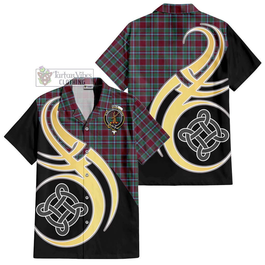 Spence Tartan Hawaiian Shirt with Family Crest and Celtic Symbol Style - Tartan Vibes Clothing