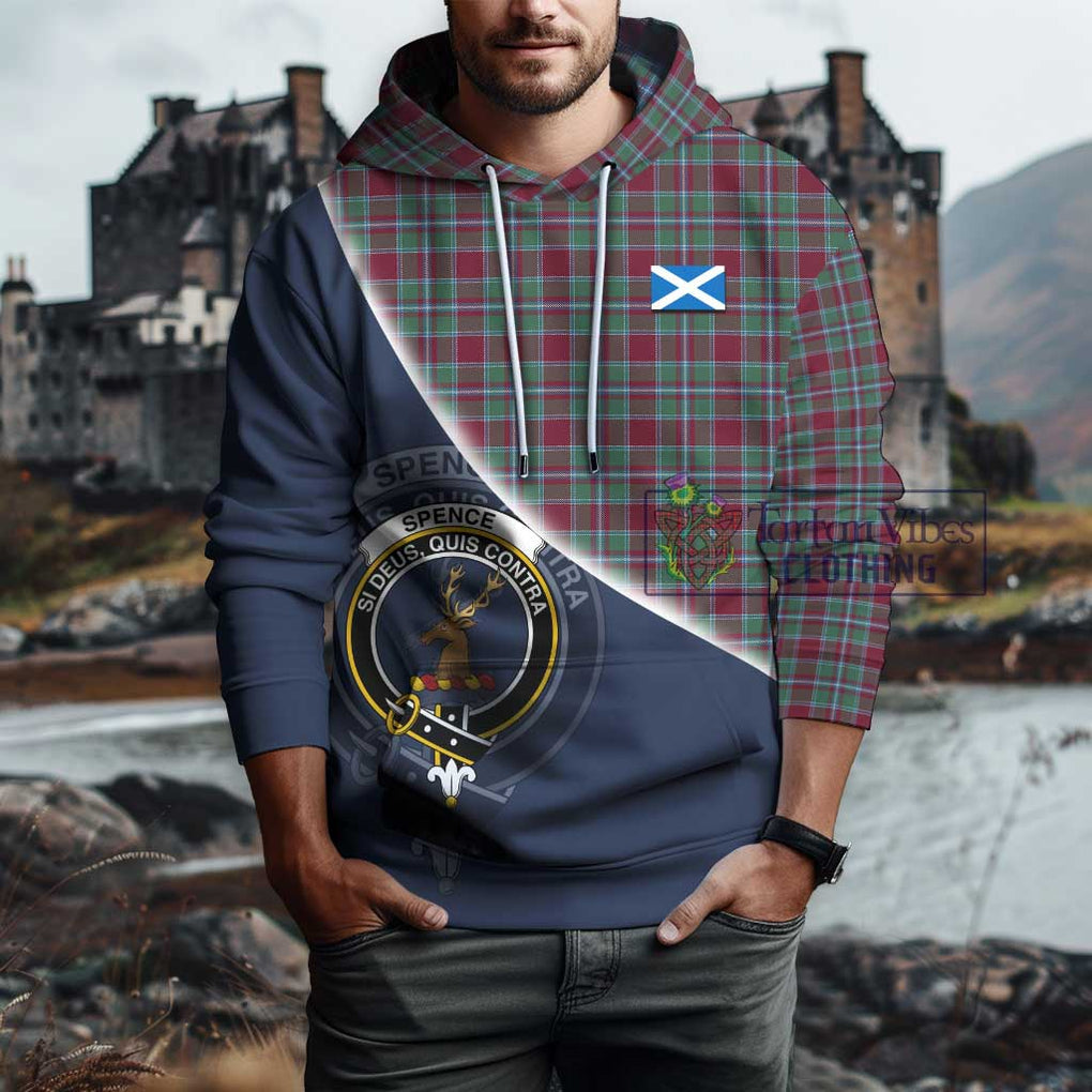 Spence Tartan Hoodie with Personalised National Flag and Family Crest Half Style - Tartan Vibes Clothing