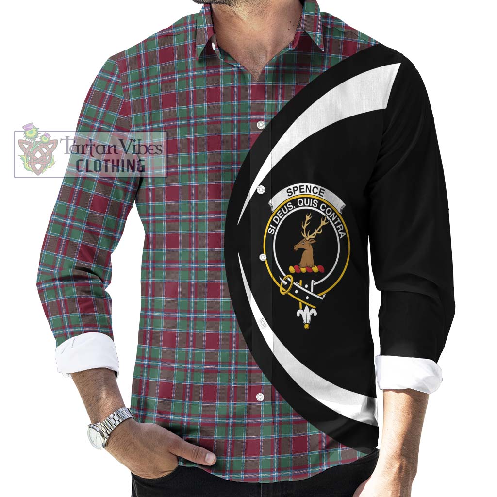 Spence Tartan Long Sleeve Button Up with Family Crest Circle Style - Tartan Vibes Clothing