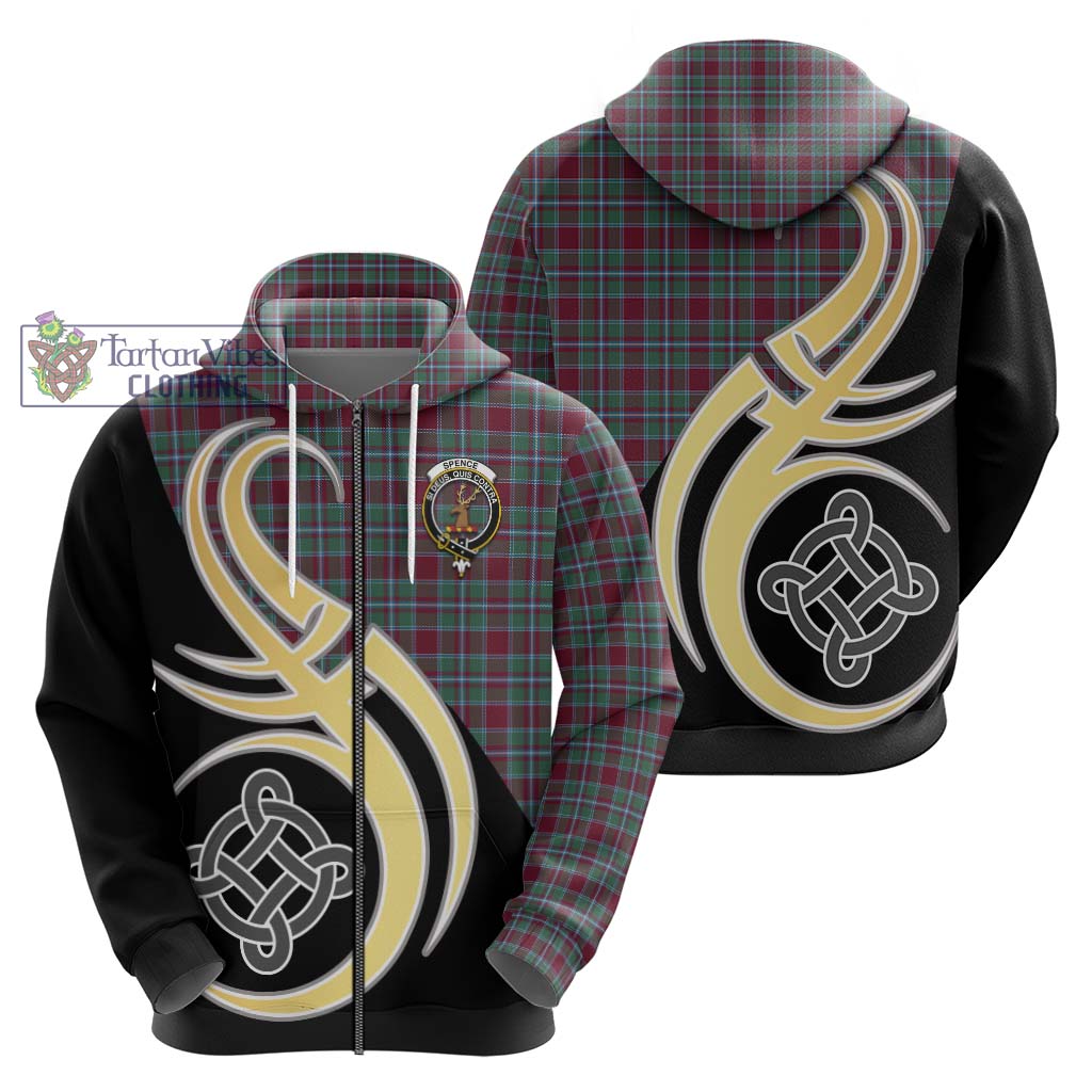 Spence Tartan Hoodie with Family Crest and Celtic Symbol Style - Tartan Vibes Clothing