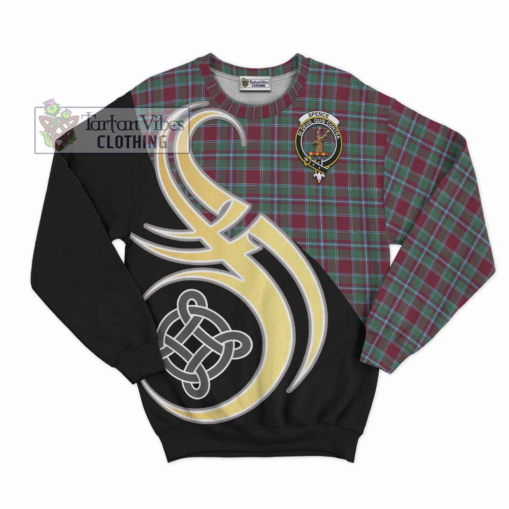 Spence Tartan Sweatshirt with Family Crest and Celtic Symbol Style - Tartan Vibes Clothing