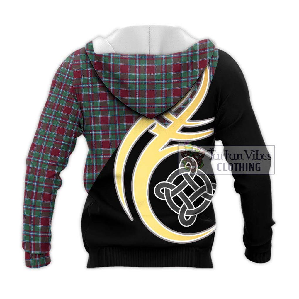 Spence Tartan Knitted Hoodie with Family Crest and Celtic Symbol Style - Tartan Vibes Clothing