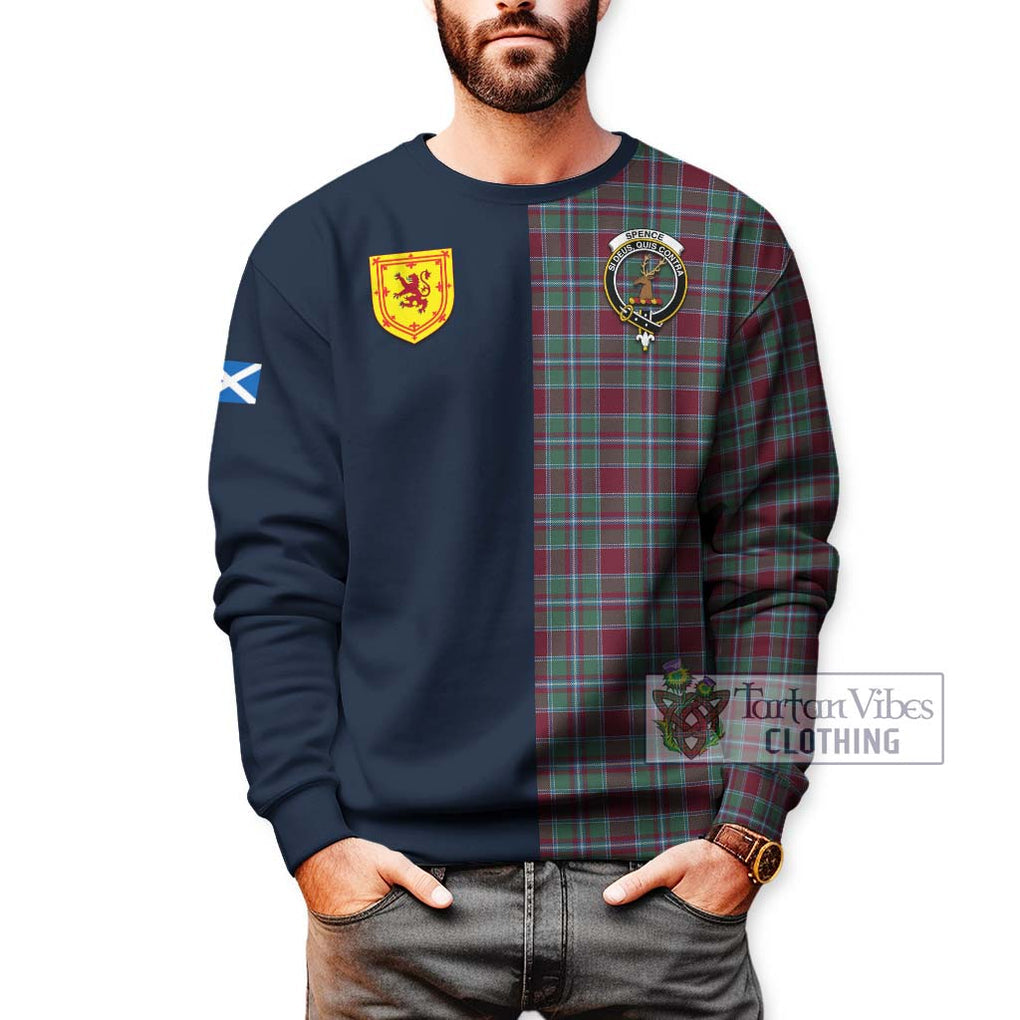 Spence (Spens) Tartan Sweatshirt Alba with Scottish Lion Royal Arm Half Style - Tartan Vibes Clothing