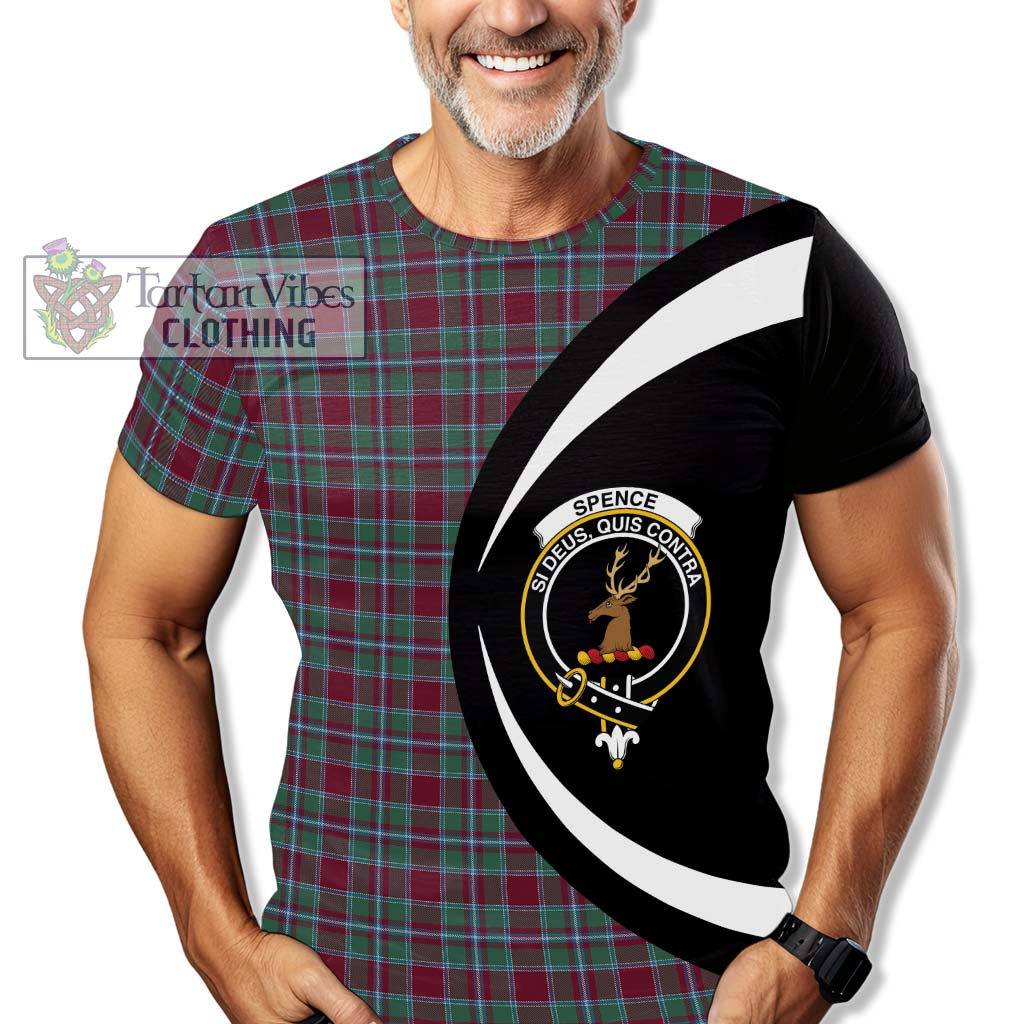 Spence Tartan T-Shirt with Family Crest Circle Style - Tartan Vibes Clothing