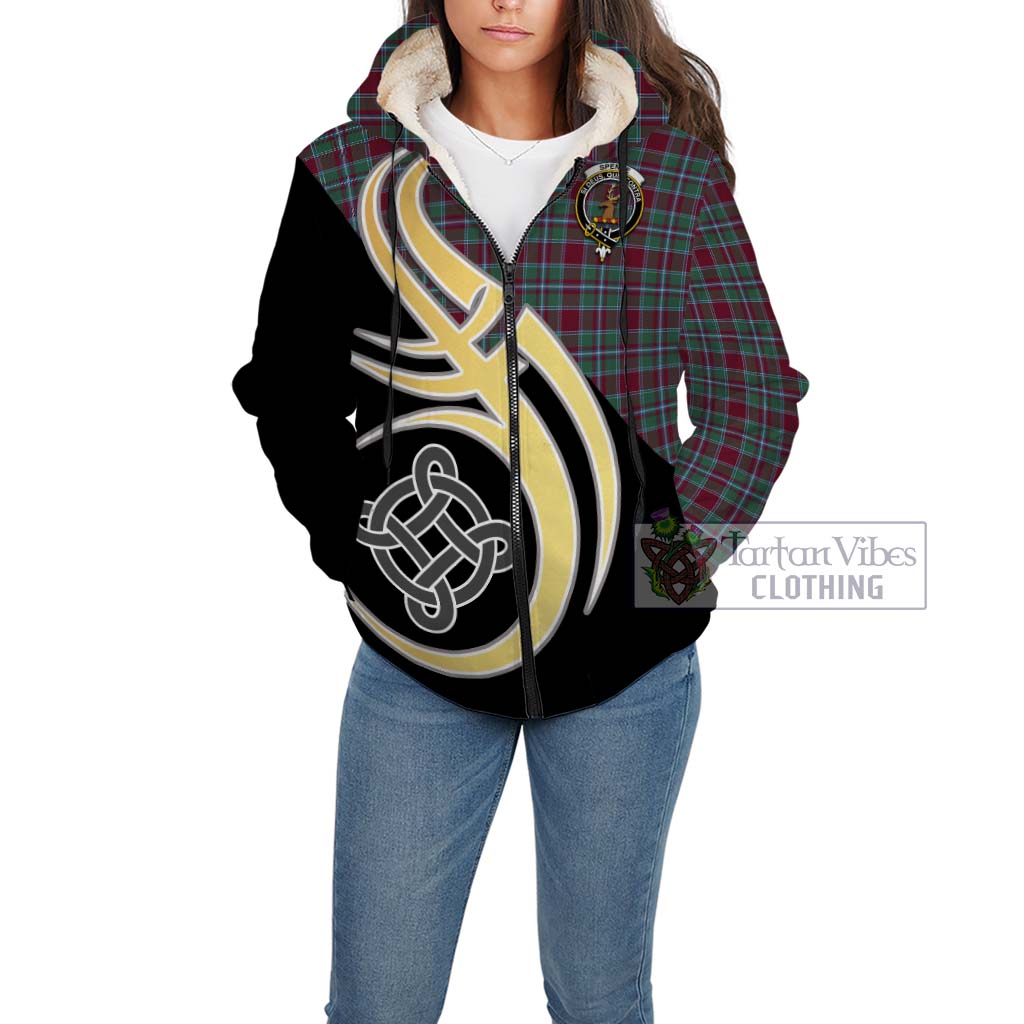 Spence Tartan Sherpa Hoodie with Family Crest and Celtic Symbol Style Unisex - Tartan Vibes Clothing
