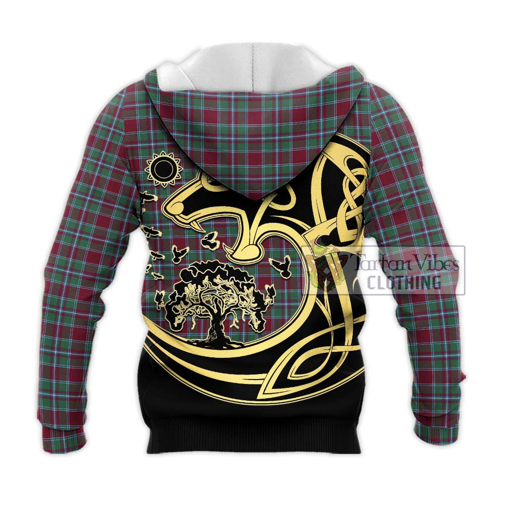 Spence Tartan Knitted Hoodie with Family Crest Celtic Wolf Style - Tartan Vibes Clothing
