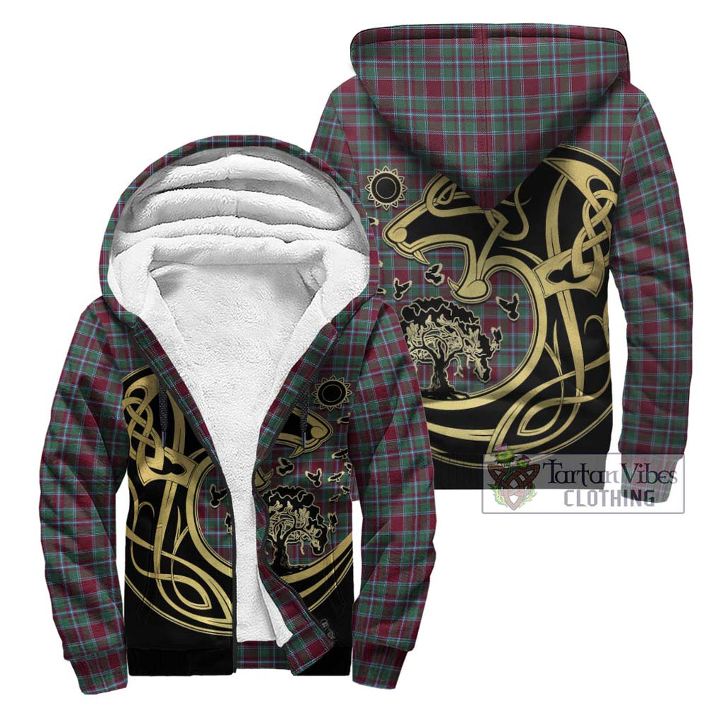 Spence Tartan Sherpa Hoodie with Family Crest Celtic Wolf Style Unisex - Tartan Vibes Clothing