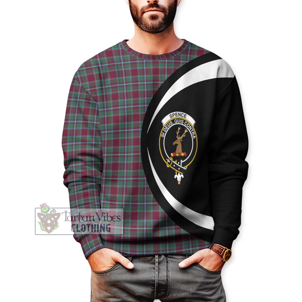 Spence Tartan Sweatshirt with Family Crest Circle Style - Tartan Vibes Clothing
