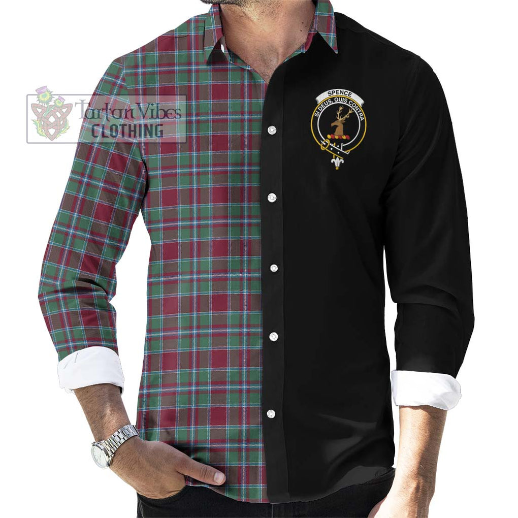 Spence Tartan Long Sleeve Button Shirt with Family Crest and Half Of Me Style - Tartanvibesclothing Shop
