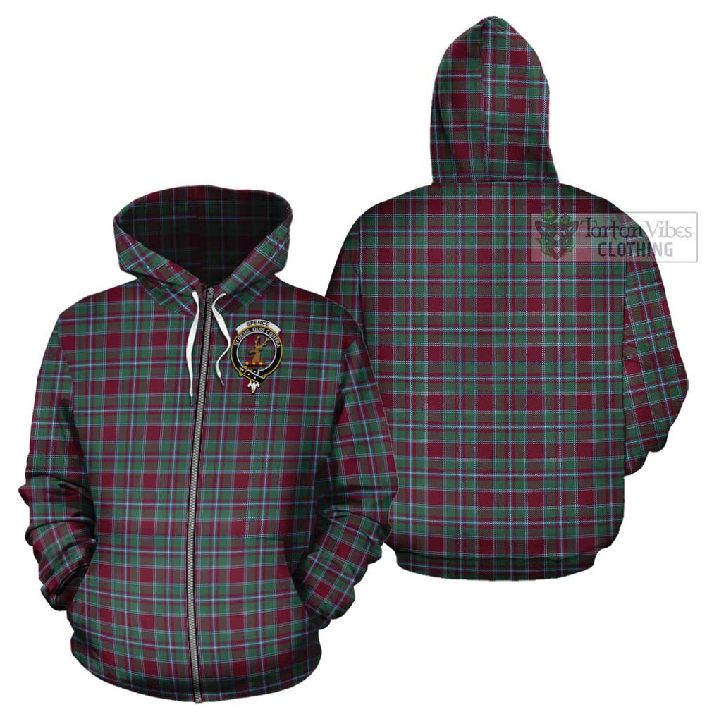 Spence Tartan Cotton Hoodie with Family Crest - Tartan Vibes Clothing