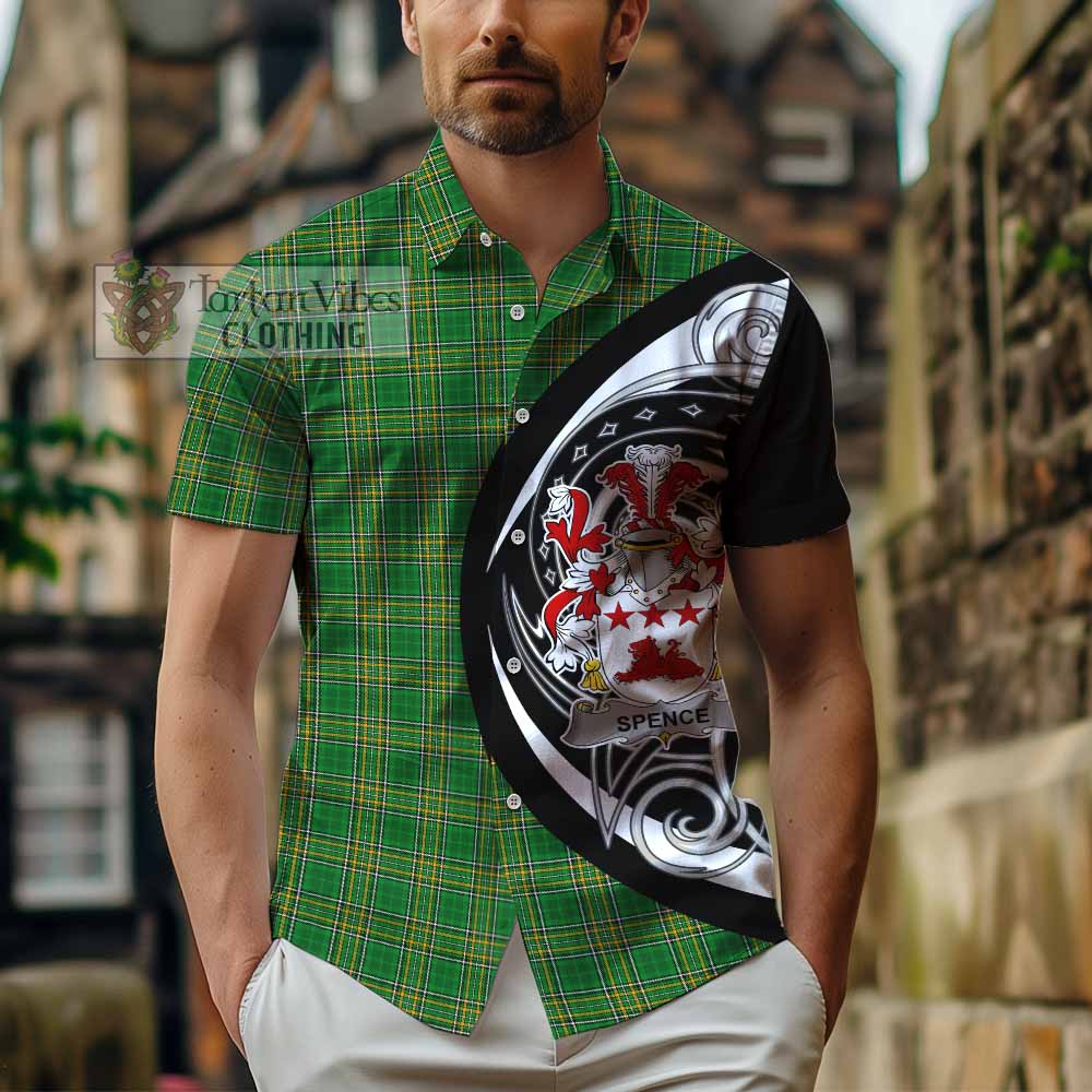 Tartan Vibes Clothing Spence Irish Clan Short Sleeve Button Shirt Celtic Circle Style