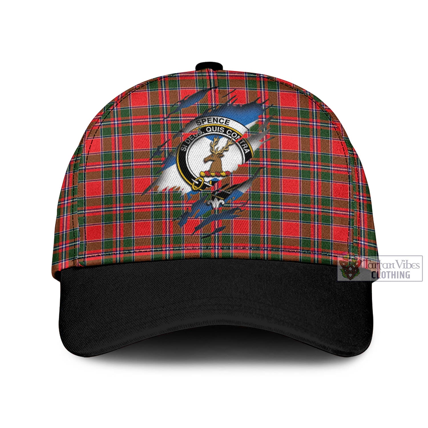 Tartan Vibes Clothing Spence Modern Tartan Classic Cap with Family Crest In Me Style