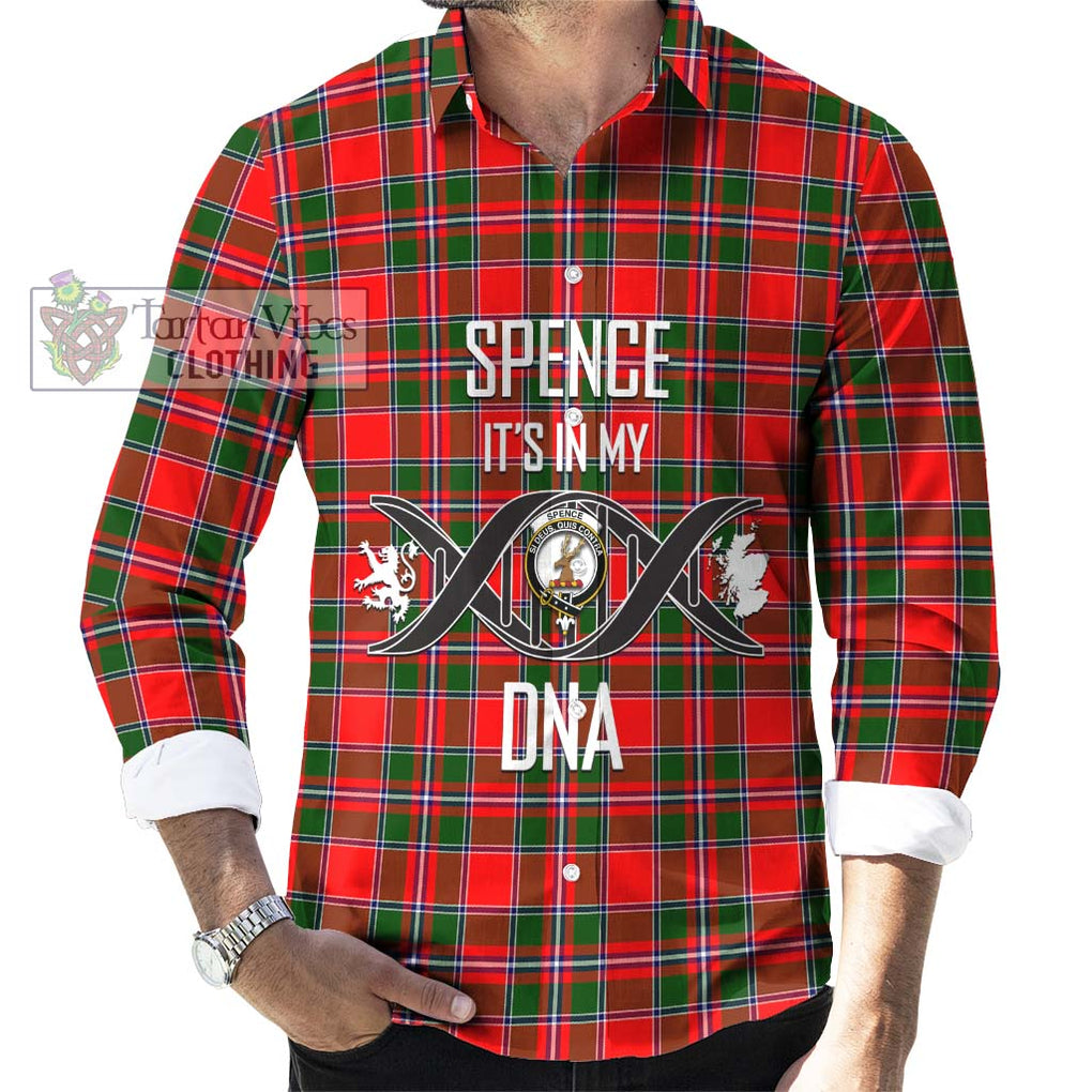 Spence Modern Tartan Long Sleeve Button Shirt with Family Crest DNA In Me Style Men's Shirt S - Tartanvibesclothing Shop