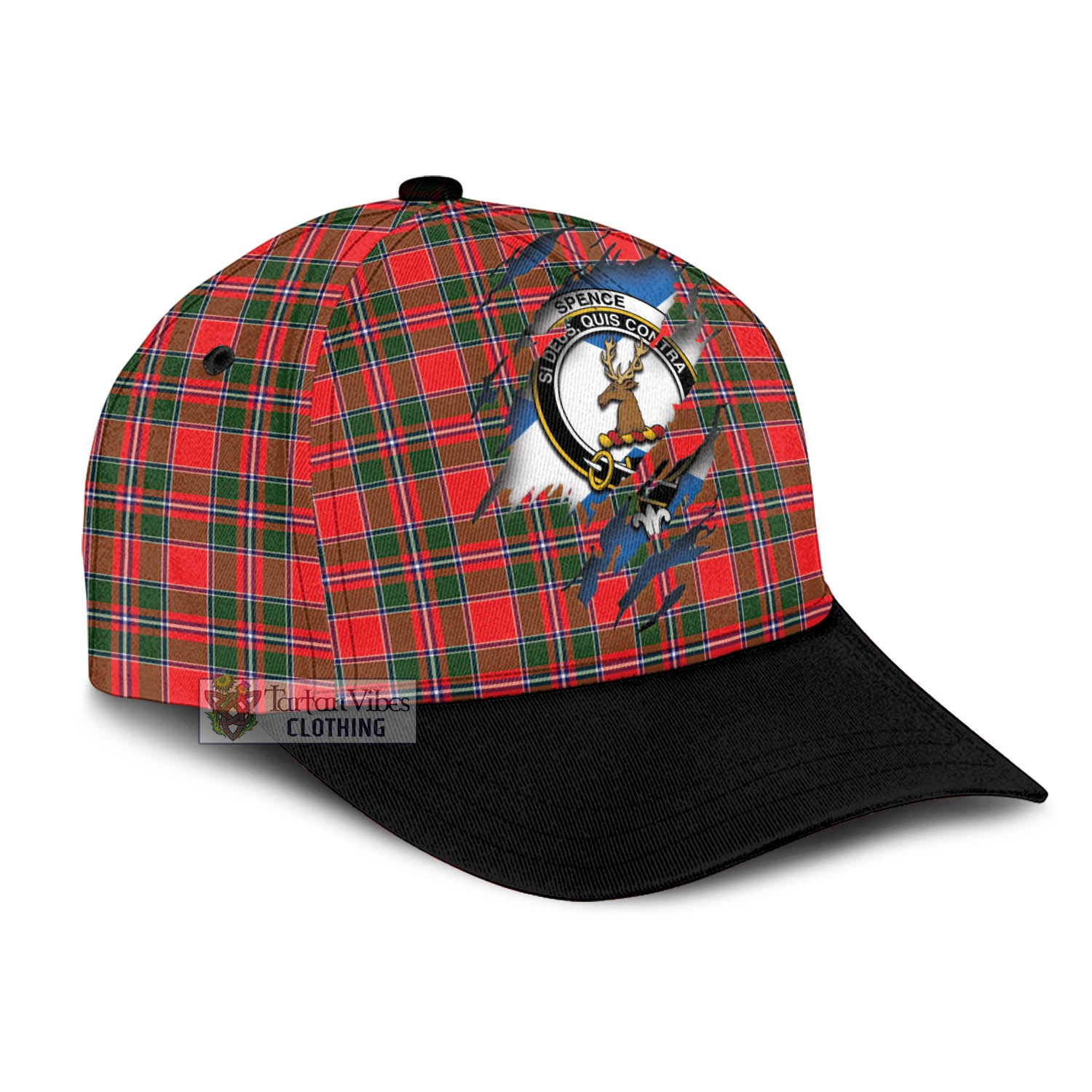 Tartan Vibes Clothing Spence Modern Tartan Classic Cap with Family Crest In Me Style