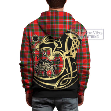 Spence Modern Tartan Hoodie with Family Crest Celtic Wolf Style - Tartan Vibes Clothing