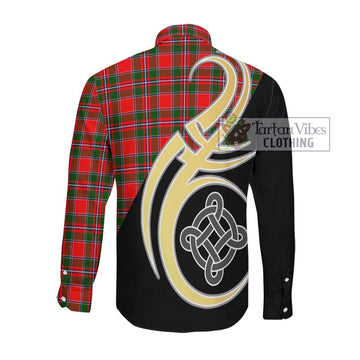 Spence Modern Tartan Long Sleeve Button Shirt with Family Crest and Celtic Symbol Style Men's Shirt - Tartan Vibes Clothing