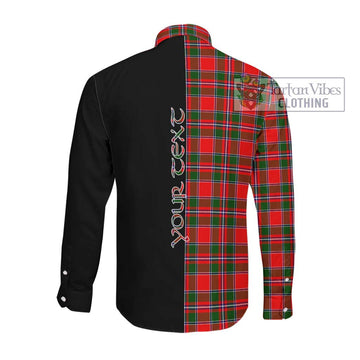 Spence Modern Tartan Long Sleeve Button Shirt with Family Crest and Half Of Me Style Men's Shirt - Tartanvibesclothing Shop