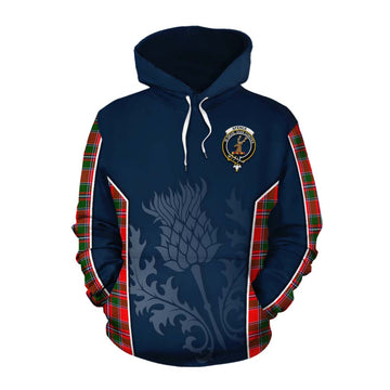 Tartan Vibes Clothing Spence (Spens) Tartan Cotton Hoodie with Family Crest and Scottish Thistle Vibes Sport Style