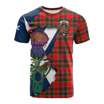 Tartan Vibes Clothing Spence (Spens) Tartan Family Crest Cotton T-shirt Scottish Thistle Celtic Inspired