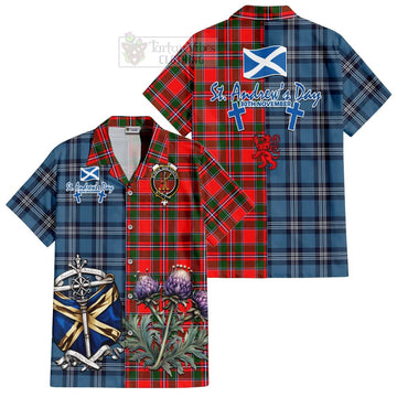 Spence (Spens) Tartan Hawaiian Shirt Happy St. Andrew's Day Half Tartan Style Kid - Tartan Vibes Clothing