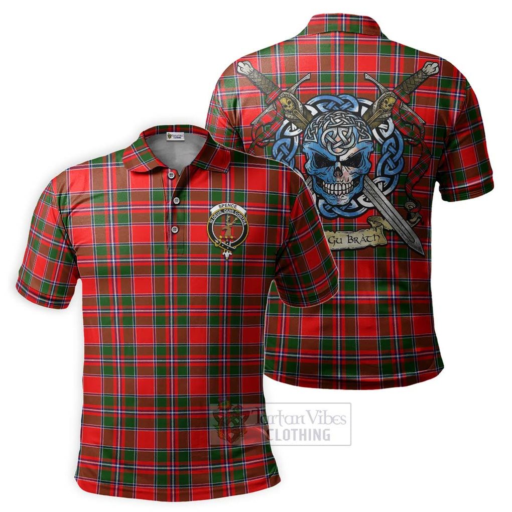 Spence (Spens) Tartan Polo Shirt with Family Crest Celtic Skull Style Kid - Tartan Vibes Clothing