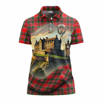 Spence (Spens) Tartan Family Crest Women's Polo Shirt with Scottish Ancient Castle Style Women - Tartan Vibes Clothing