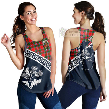 Spence (Spens) Tartan Women's Racerback Tanks Featuring Thistle and Scotland Map 4XL - Tartan Vibes Clothing