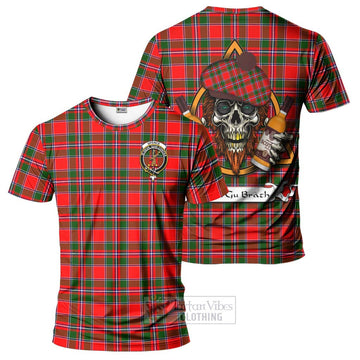 Spence (Spens) Tartan T-Shirt with Family Crest and Bearded Skull Holding Bottles of Whiskey Kid's Shirt - Tartan Vibes Clothing