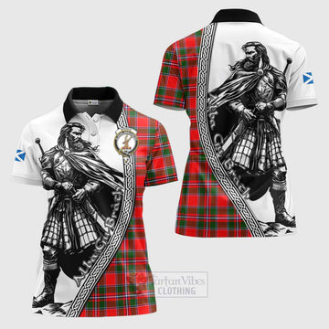 Spence (Spens) Tartan Clan Crest Women's Polo Shirt with Highlander Warrior Celtic Style Women - Tartan Vibes Clothing