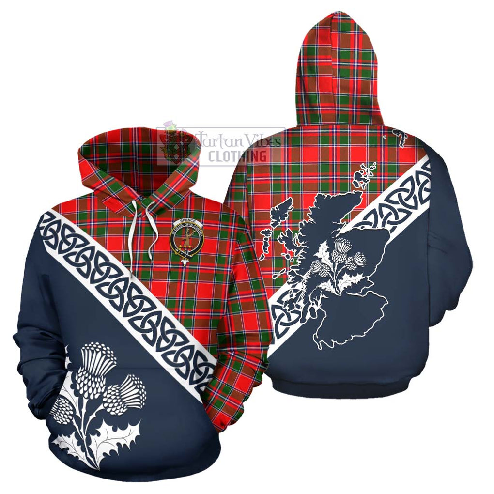 Spence (Spens) Tartan Hoodie Featuring Thistle and Scotland Map Zip Hoodie - Tartan Vibes Clothing