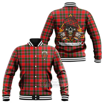 Spence (Spens) Tartan Baseball Jacket with Family Crest and Bearded Skull Holding Bottles of Whiskey Unisex - Tartan Vibes Clothing