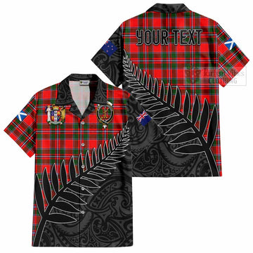 Tartan Vibes Clothing Spence (Spens) Crest Tartan Short Sleeve Button Shirt with New Zealand Silver Fern Half Style