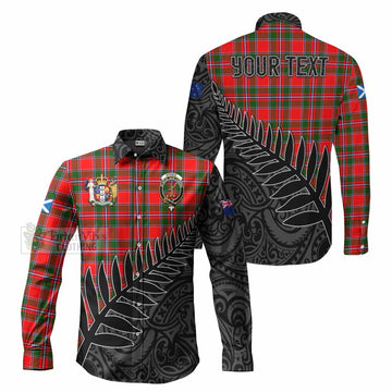 Tartan Vibes Clothing Spence (Spens) Crest Tartan Long Sleeve Button Shirt with New Zealand Silver Fern Half Style