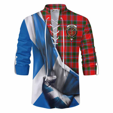 Spence (Spens) Tartan Ghillie Kilt Shirt with Family Crest Scotland Patriotic Style Men - Tartan Vibes Clothing