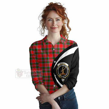 Spence (Spens) Tartan Women's Casual Shirt with Family Crest Circle Style Female - Tartan Vibes Clothing