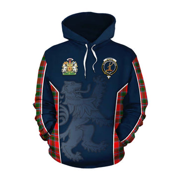 Spence (Spens) Tartan Cotton Hoodie with Family Crest and Lion Rampant Vibes Sport Style Pullover Hoodie XS - Tartan Vibes Clothing