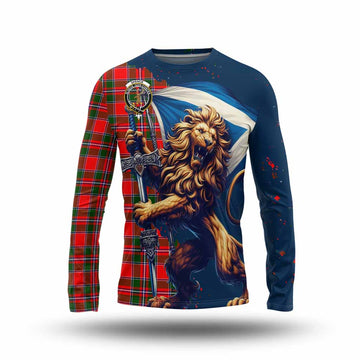 Spence (Spens) Tartan Family Crest Long Sleeve T-Shirt with Scottish Majestic Lion Unisex - Tartan Vibes Clothing