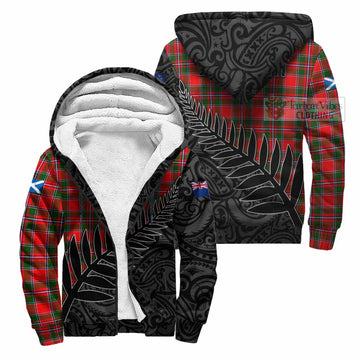 Tartan Vibes Clothing Spence (Spens) Crest Tartan Sherpa Hoodie with New Zealand Silver Fern Half Style