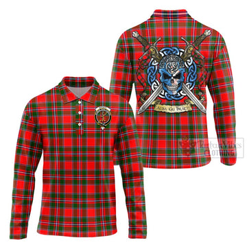 Spence (Spens) Tartan Long Sleeve Polo Shirt with Family Crest Celtic Skull Style Unisex - Tartan Vibes Clothing