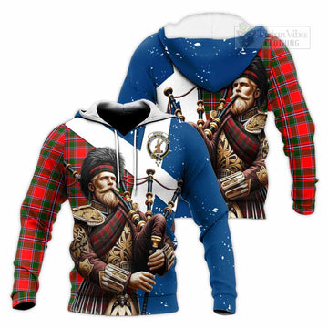Spence (Spens) Tartan Knitted Hoodie with Family Crest Scottish Bagpiper Vibes Unisex Knitted Pullover Hoodie - Tartan Vibes Clothing