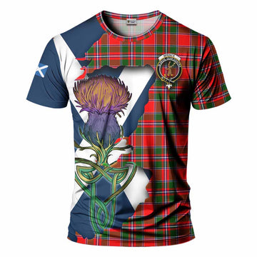 Tartan Vibes Clothing Spence (Spens) Tartan Family Crest T-Shirt Scottish Thistle Celtic Inspired