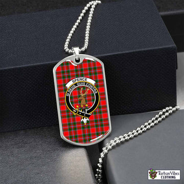 Tartan Vibes Clothing Spence (Spens) Tartan Dog Tag Necklace with Family Crest