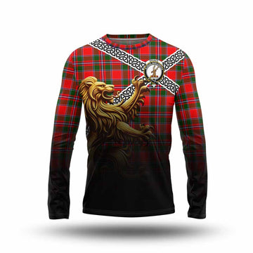 Spence (Spens) Crest Tartan Long Sleeve T-Shirt with Golden Lion Emblem Celtic Style Unisex - Tartan Vibes Clothing